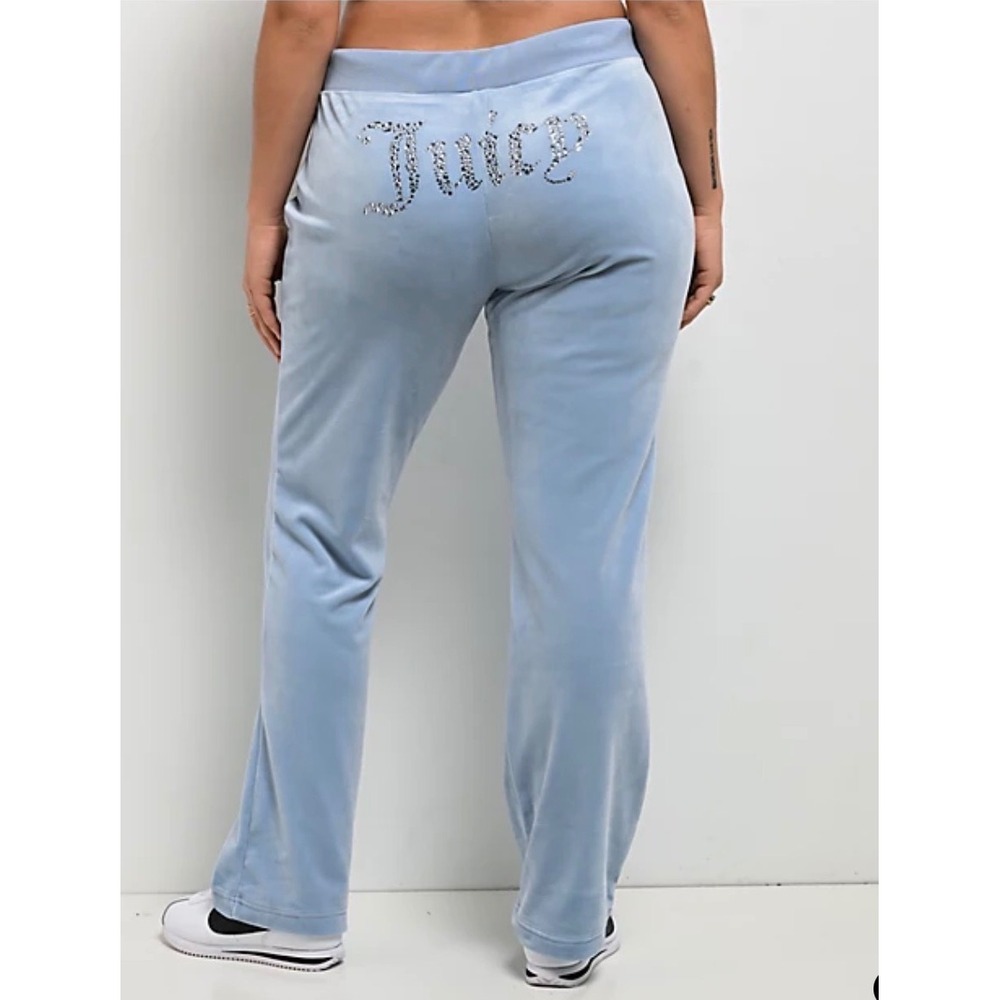 Y2K Joggers Juicy Couture OG Bling Rhinestone Logo Frosted Velour Track Pants XL